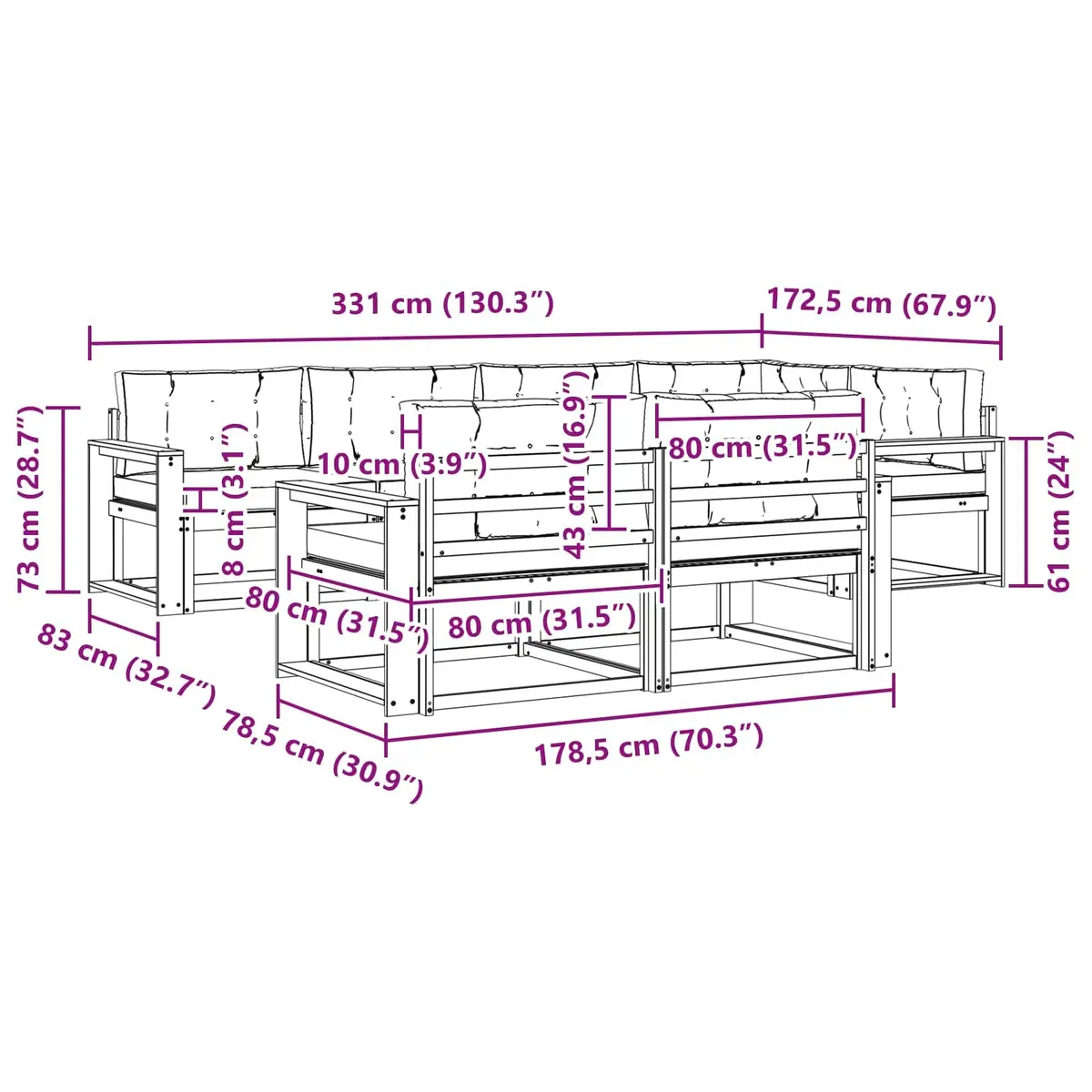 7-Piece Outdoor Sofa Set