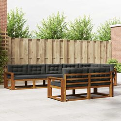 Reliable 8-Piece Outdoor Sectional Sofa Set in Brown