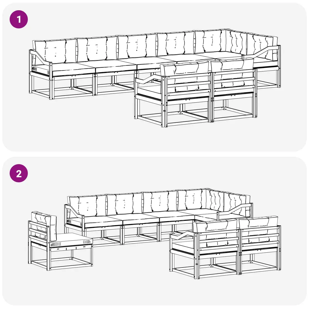 8-Piece Outdoor Sectional Sofa Set