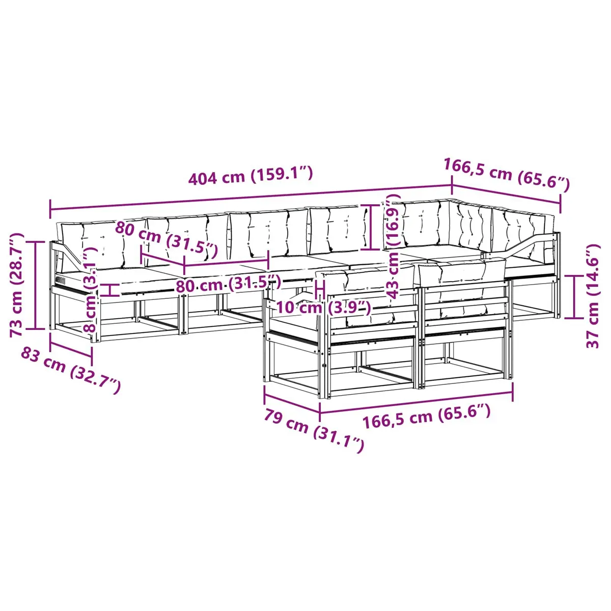 8-Piece Outdoor Sectional Sofa Set
