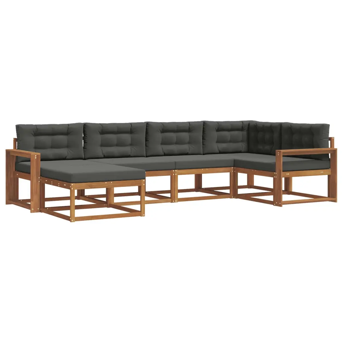 6-Piece Outdoor Sofa Set with Solid Construction