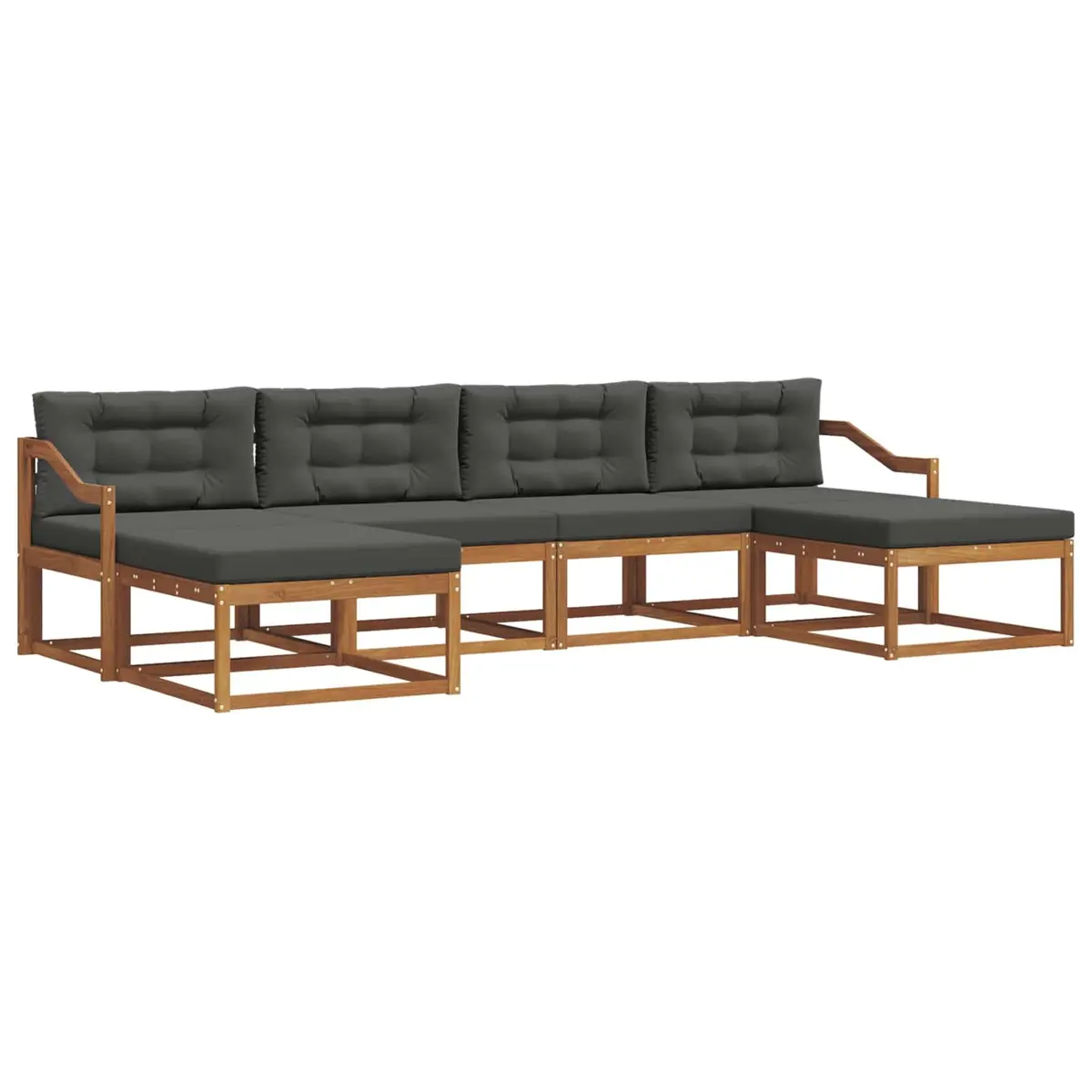 Outdoor Sofa Set 6 Piece Patio Furniture Garden Lounge Seating Brown