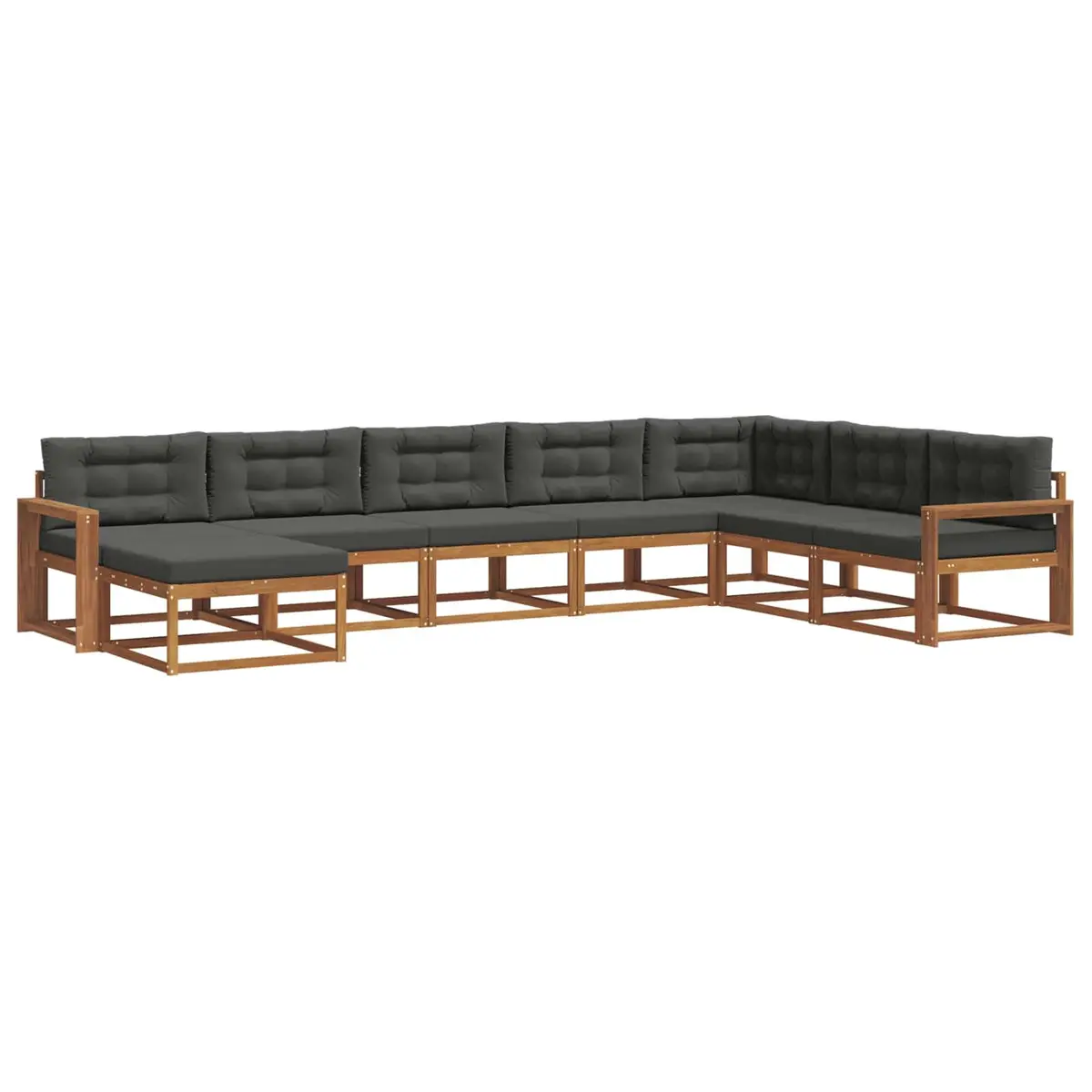 8-Piece Outdoor Sectional Sofa Set in Brown