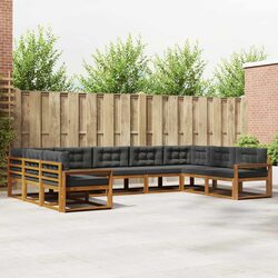 Quality 9-Piece Outdoor Sectional Sofa Set with Cushions