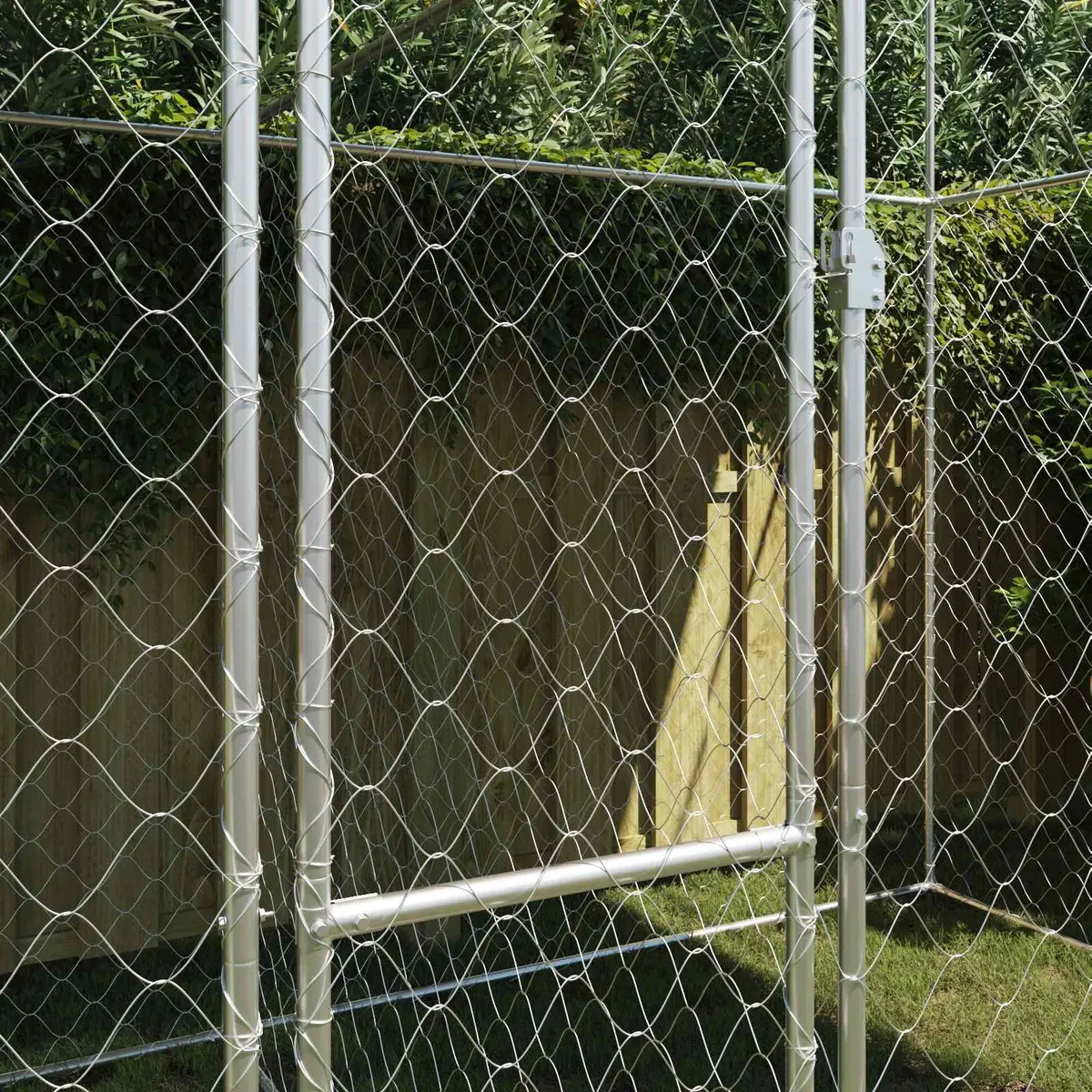 Dog Cage Outdoor Kennel Run Enclosure 400 x 200 x 256 cm Silver