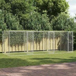 Large Breed Dog Cage for Outdoor Use - Galvanised Steel 600 x 200 x 200 cm