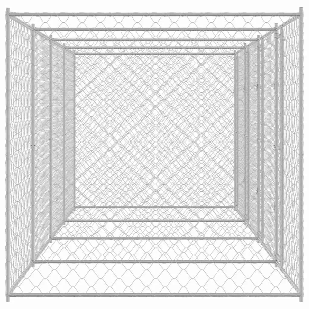 Silver Dog Cage 800 x 200 x 200 cm Galvanised