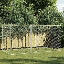 Reliable Silver Dog Cage for Secure Outdoor Space