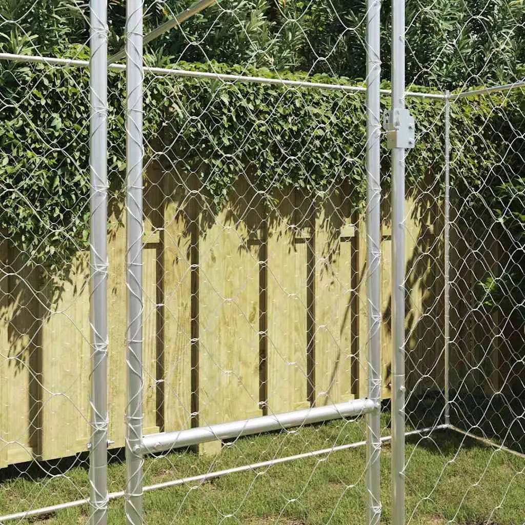 Silver Dog Cage for Secure Outdoor Space