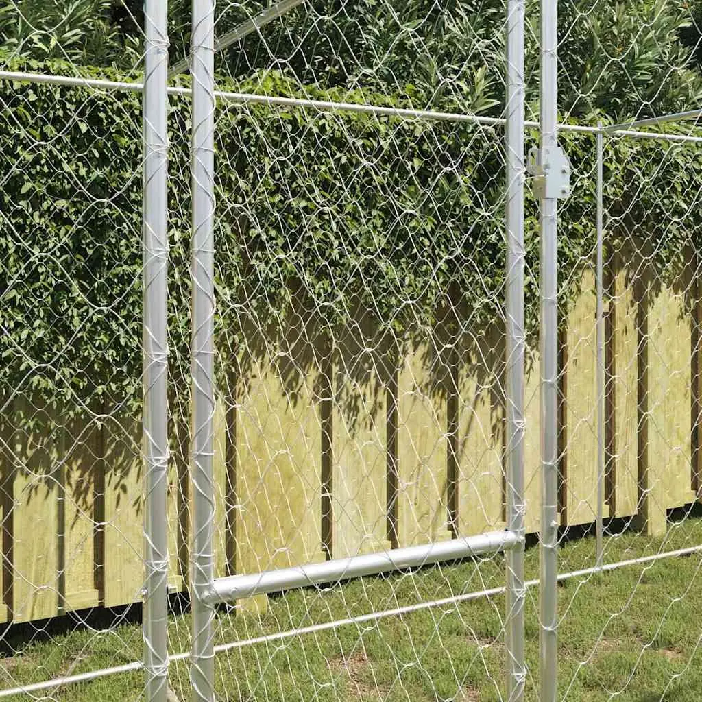 Dog Cage Outdoor Galvanised Steel Kennel Run Large Breed Pet Enclosure Silver
