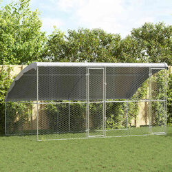 Reliable Silver Dog Kennel 2 pcs 4 x 2 x 2 m Outdoor Enclosure