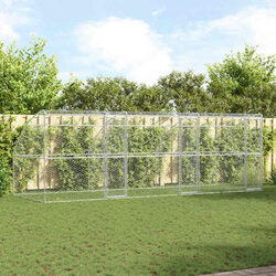 Silver Dog Kennel 3 pcs Outdoor Shelter 6 x 2 x 2 m
