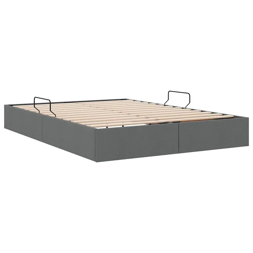 Storage Bed Grey Fabric 137x190cm Hydraulic Lift Bedroom Furniture Frame