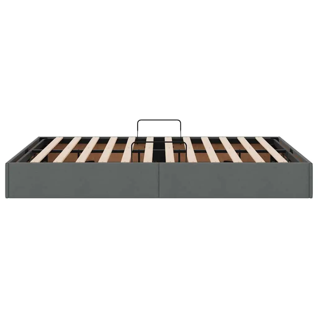Storage Bed Grey Fabric 137x190cm Hydraulic Lift Bedroom Furniture Frame