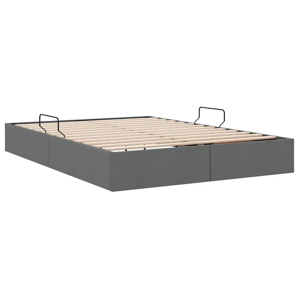 Storage Bed Grey Fabric 137x190cm Hydraulic Lift Bedroom Furniture Frame
