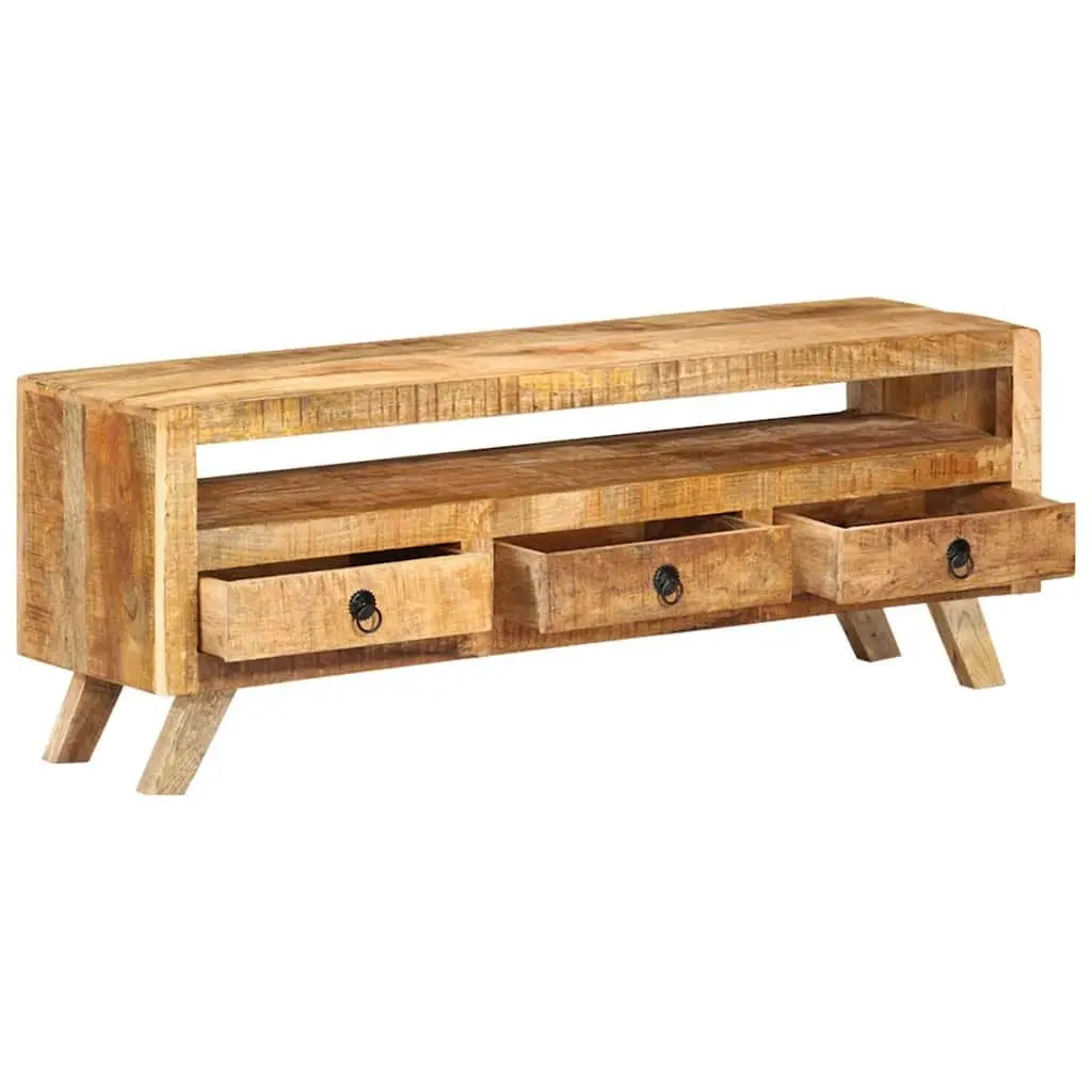 TV Cabinet Storage Unit 110x30x40cm Brown Wooden with 3 Drawers and 1 Shelf for Living Room