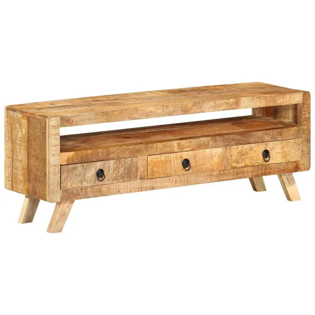 TV Cabinet Storage Unit 110x30x40cm Brown Wooden with 3 Drawers and 1 Shelf for Living Room
