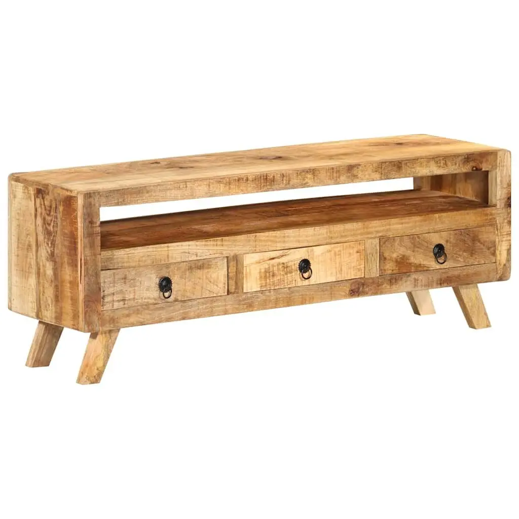 TV Cabinet Storage Unit 110x30x40cm Brown Wooden with 3 Drawers and 1 Shelf for Living Room