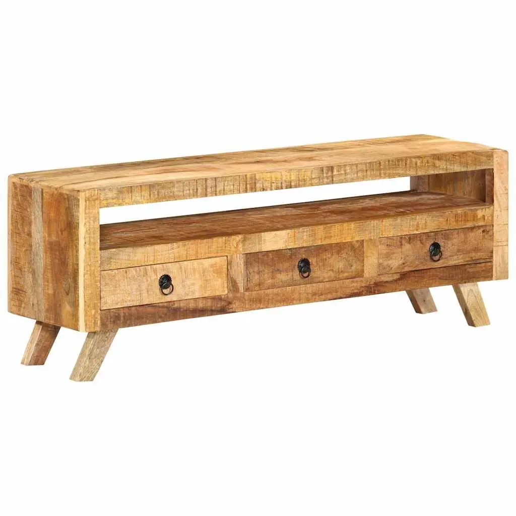 TV Cabinet Storage Unit 110x30x40cm Brown Wooden with 3 Drawers and 1 Shelf for Living Room