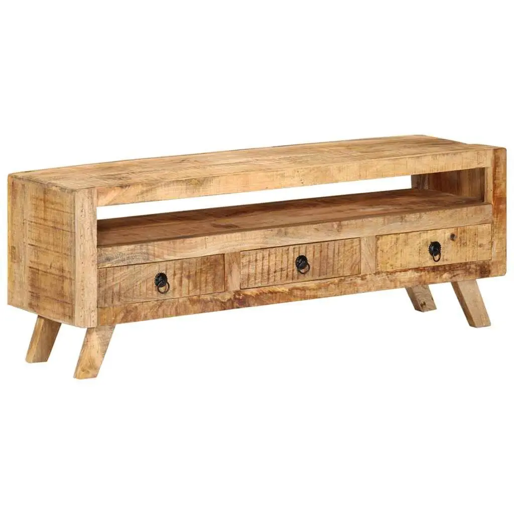 TV Cabinet Storage Unit 110x30x40cm Brown Wooden with 3 Drawers and 1 Shelf for Living Room