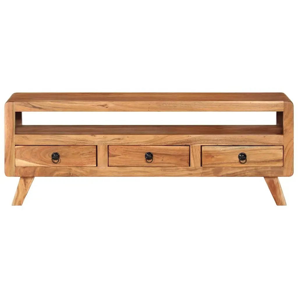 TV Cabinet Storage Unit 110x30x40 cm Brown Solid Acacia Wood with Drawers