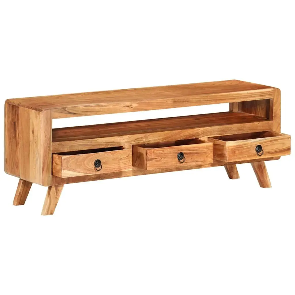 TV Cabinet Storage Unit 110x30x40 cm Brown Solid Acacia Wood with Drawers