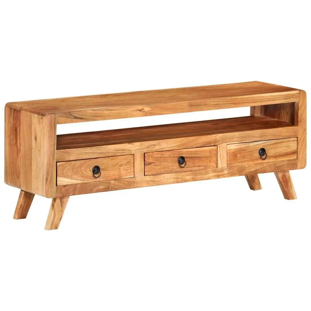 TV Cabinet Storage Unit 110x30x40 cm Brown Solid Acacia Wood with Drawers