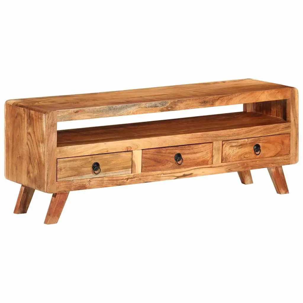 TV Cabinet Storage Unit 110x30x40 cm Brown Solid Acacia Wood with Drawers