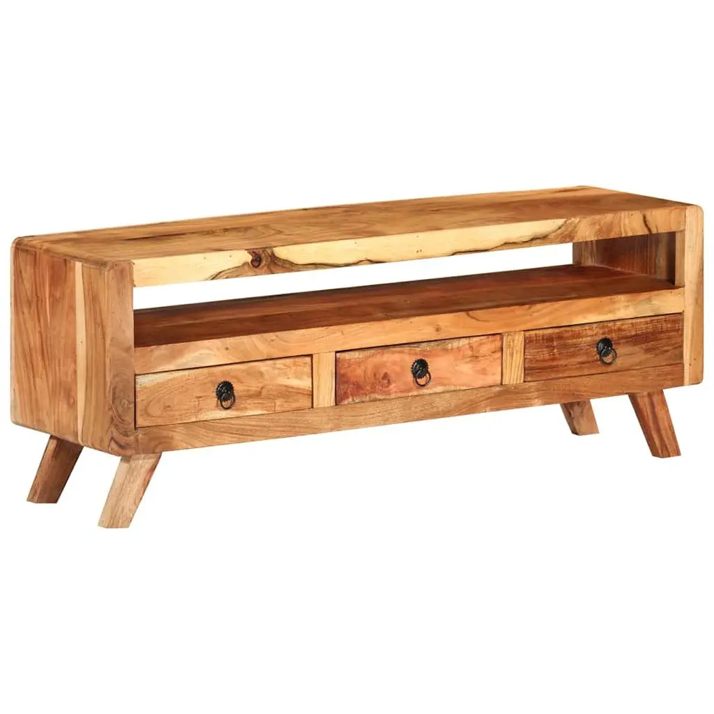 TV Cabinet Storage Unit 110x30x40 cm Brown Solid Acacia Wood with Drawers