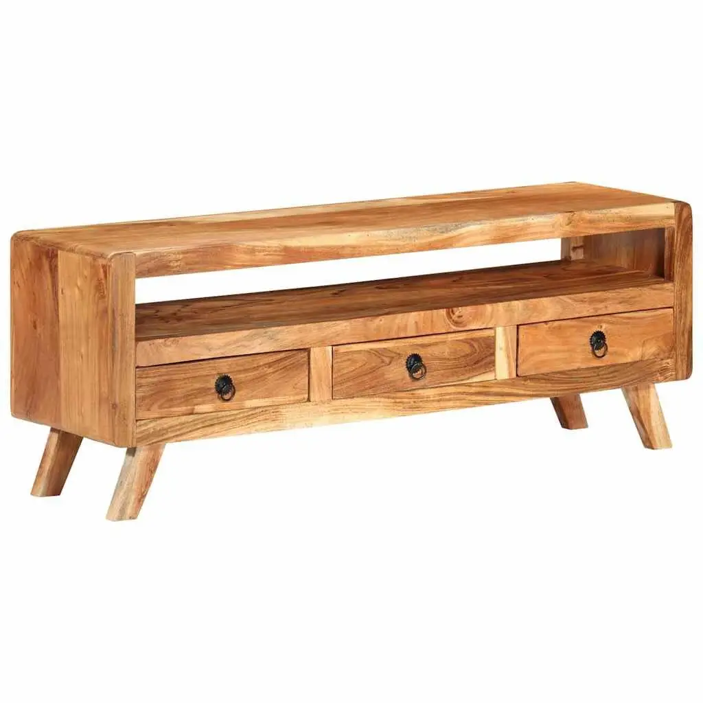 TV Cabinet Storage Unit 110x30x40 cm Brown Solid Acacia Wood with Drawers