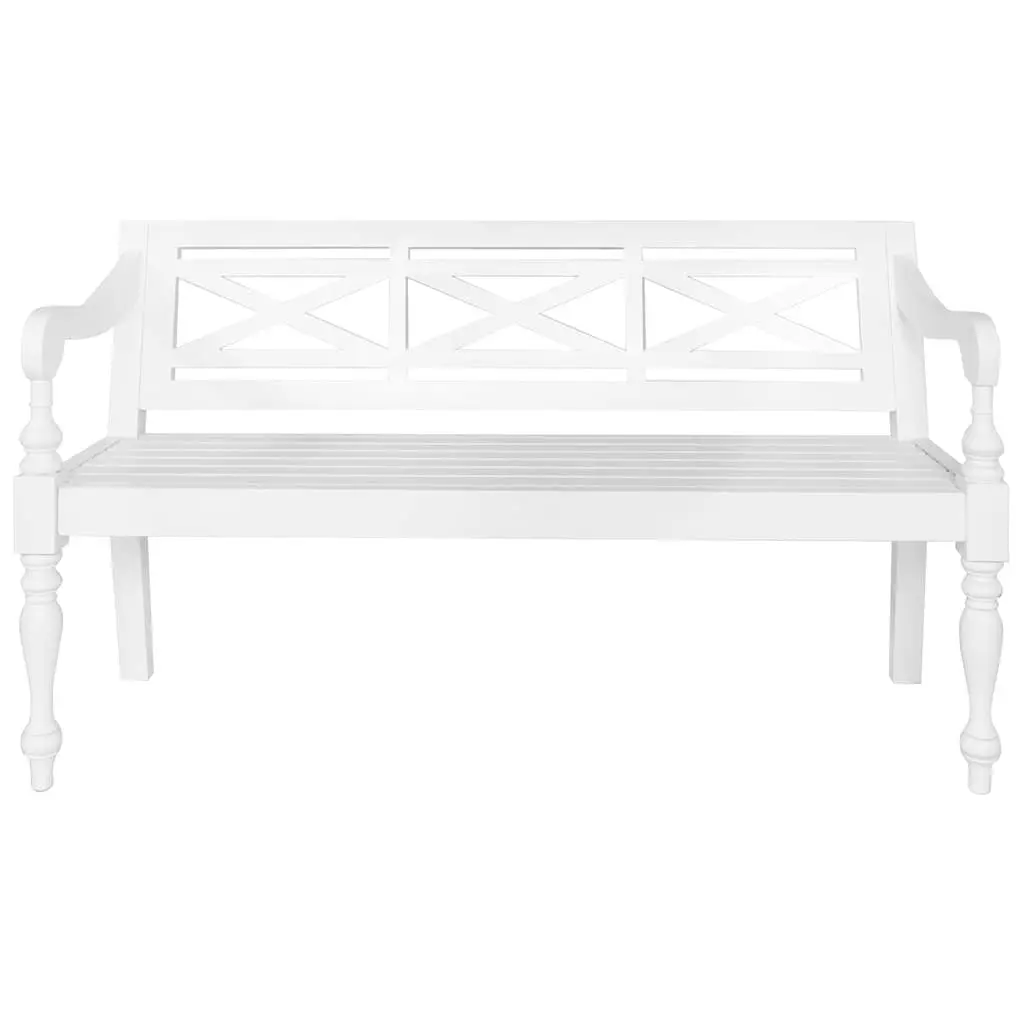 123cm White Wooden Storage Bench