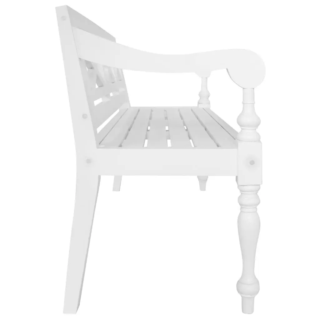 123cm White Wooden Storage Bench
