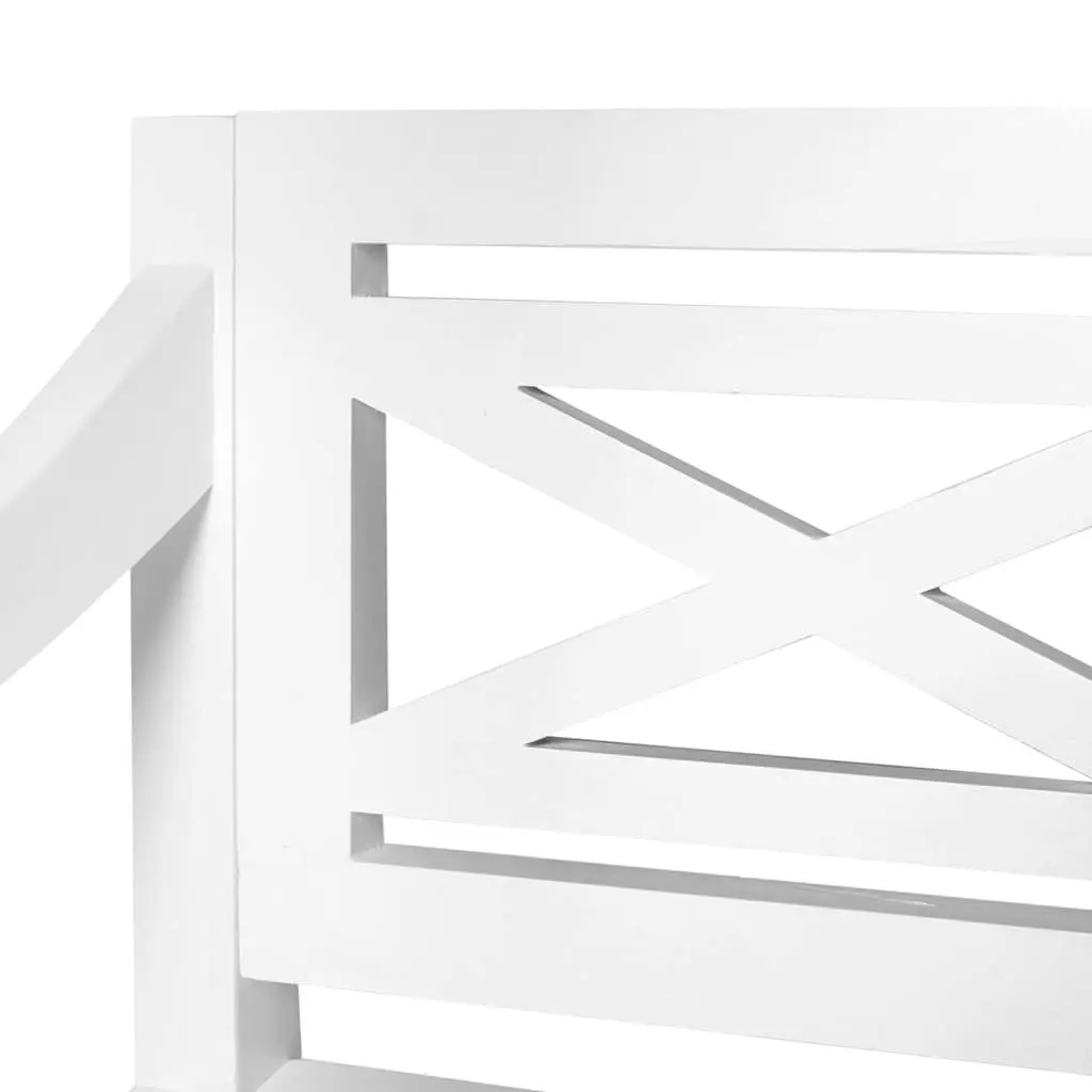 123cm White Wooden Storage Bench