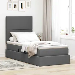 Reliable Storage Bed with Headboard and Mattress 107 x 203 cm