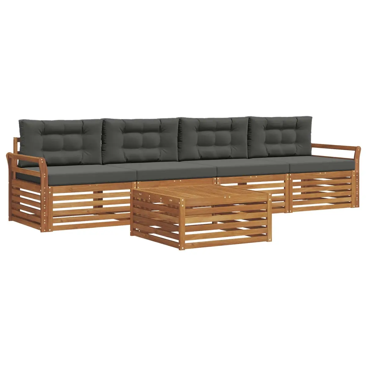 Outdoor Sofa Set 5 Piece Garden Furniture Modular Natural Anthracite