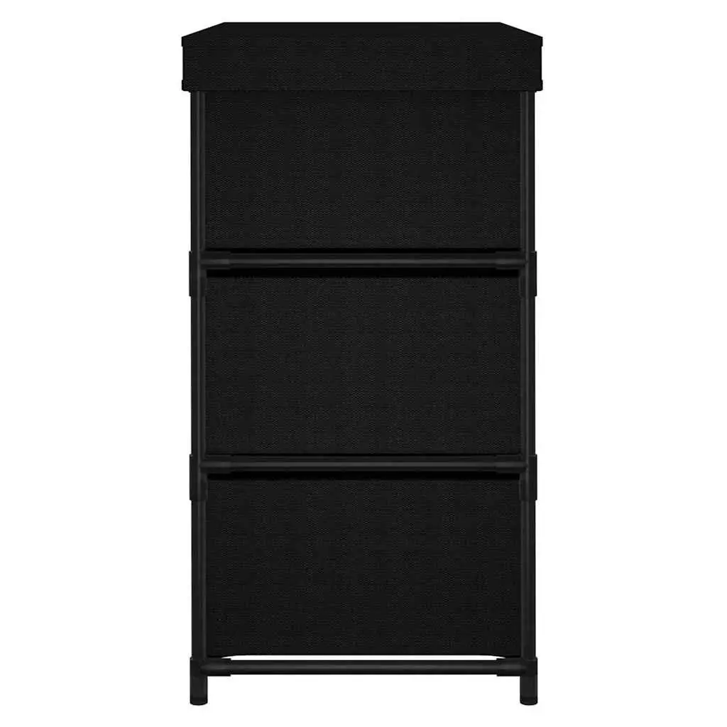 Storage Cabinet Organiser 6 Drawers Black Fabric Steel Frame Unit