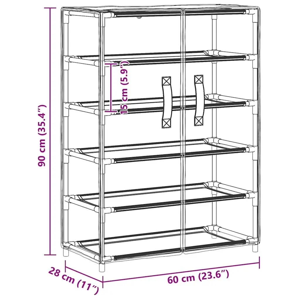 Shoe Cabinet 5-Tier Storage Organiser Rack Grey Fabric