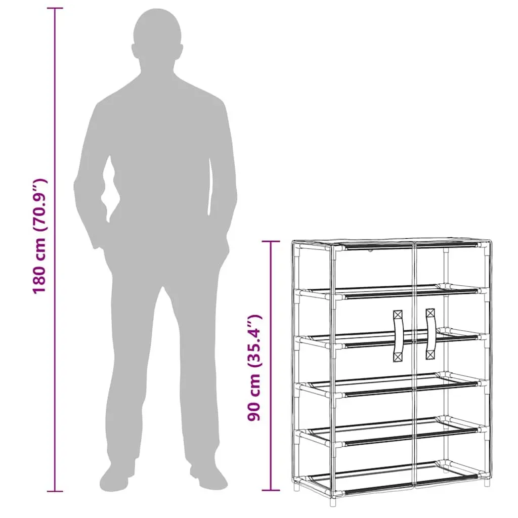 Shoe Cabinet 5-Tier Storage Organiser Rack Grey Fabric