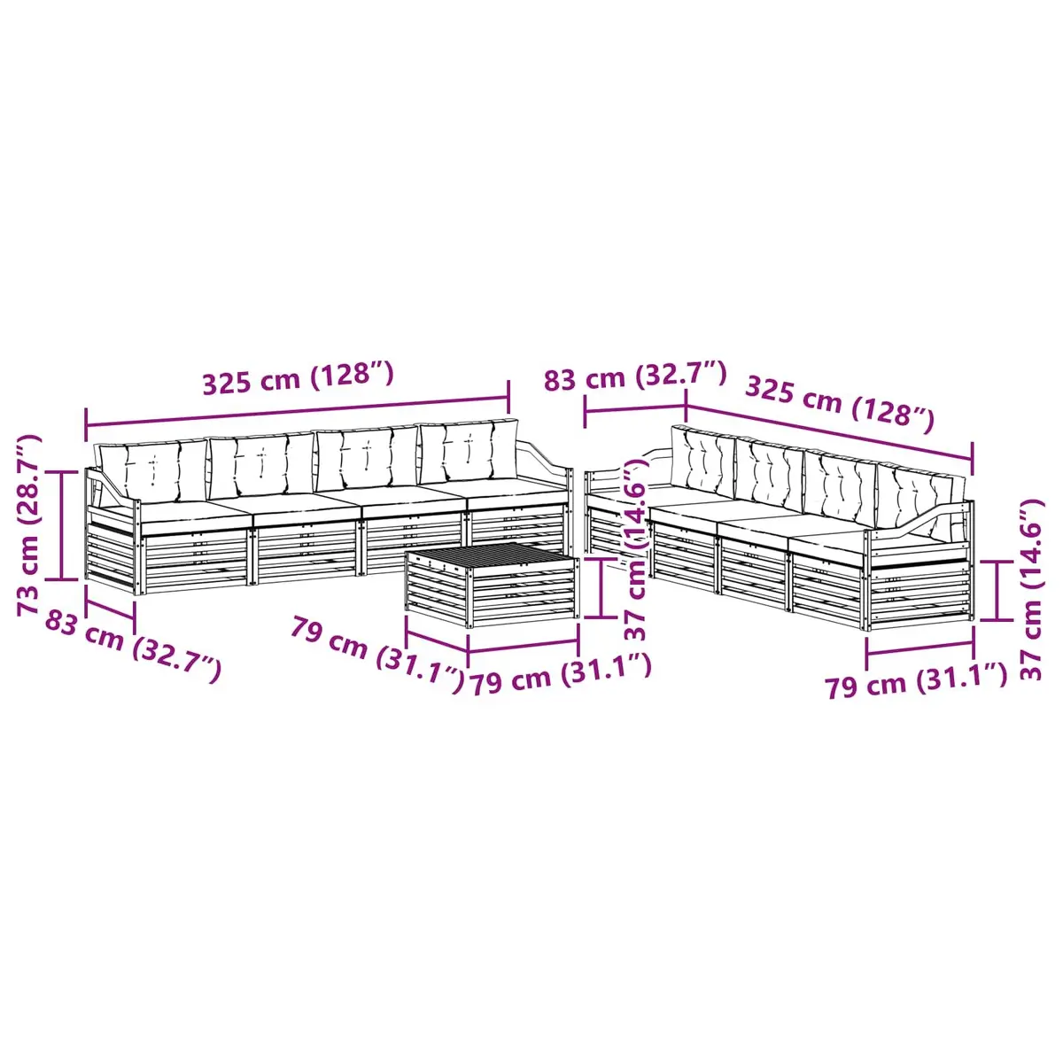 9-Piece Outdoor Sofa Set