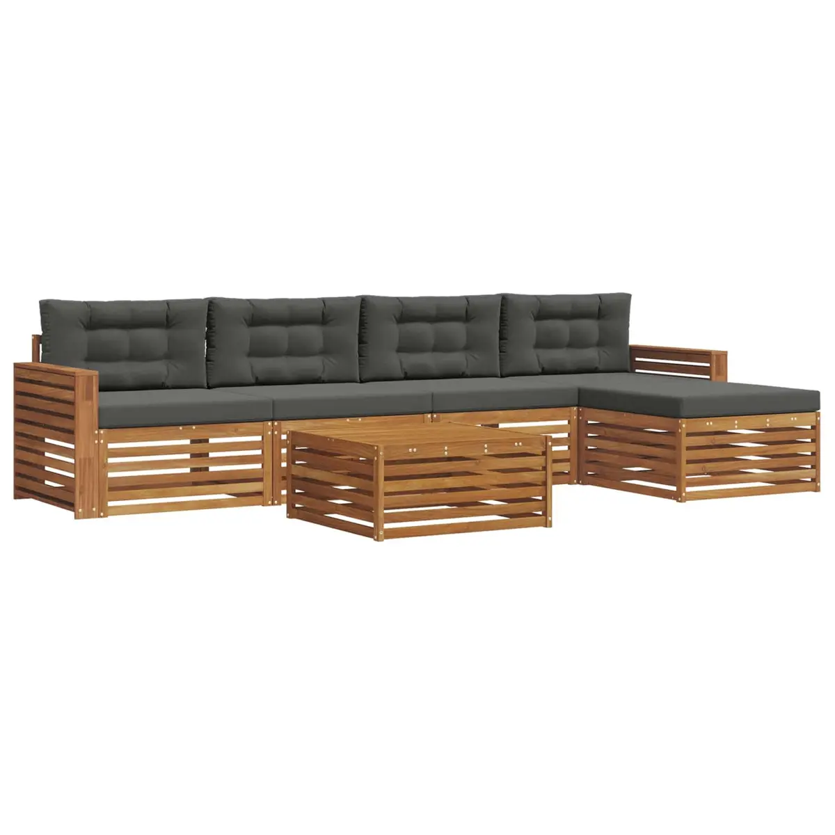 Outdoor Sofa Set Modular Garden Furniture 6 Piece Brown