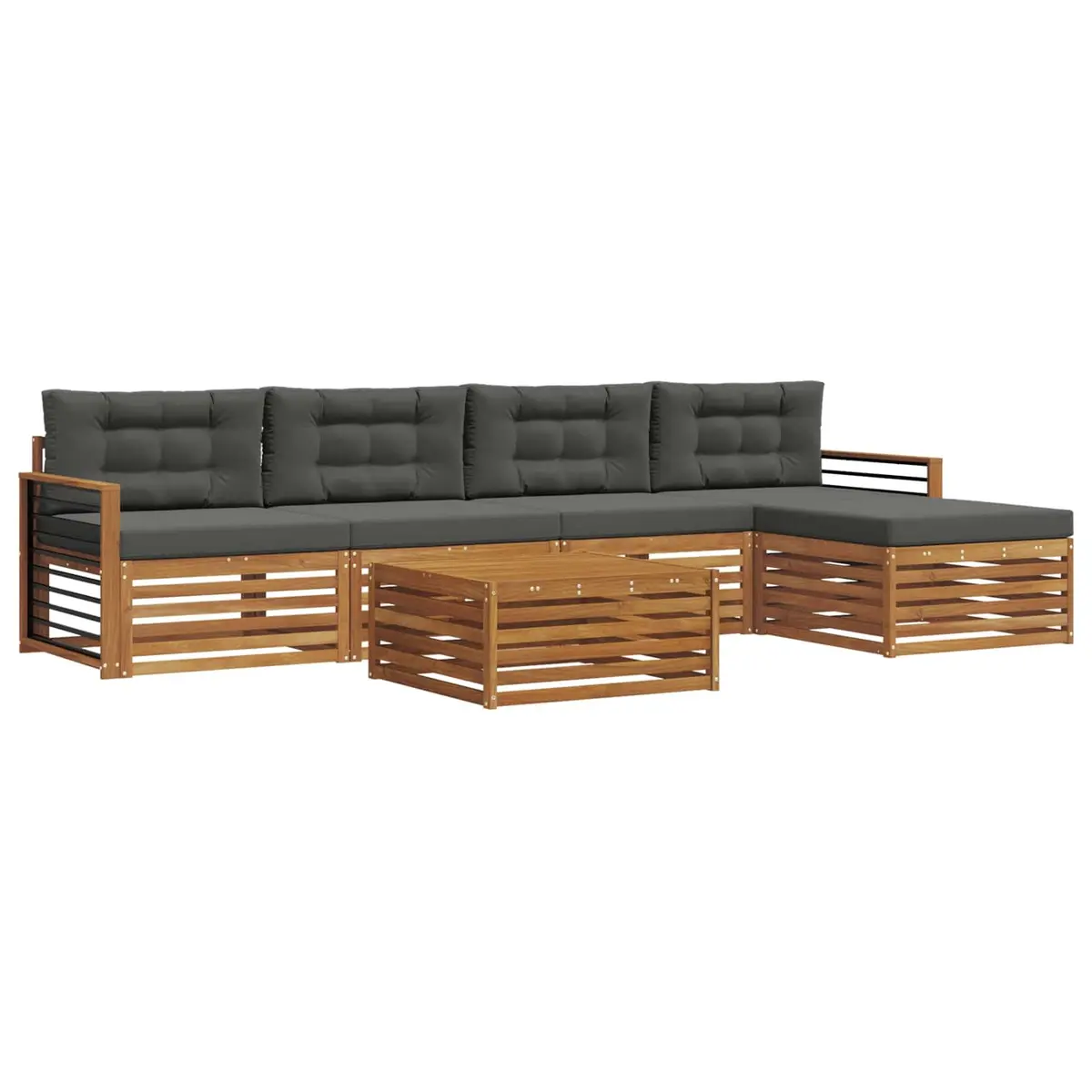 Outdoor Sofa Set Modular Lounge 6 Piece Brown