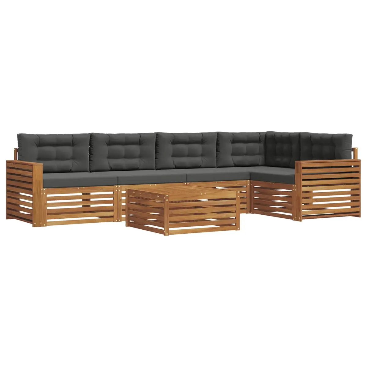 Outdoor Sofa Set 6 Piece Garden Furniture Modular Patio Lounge with Cushions