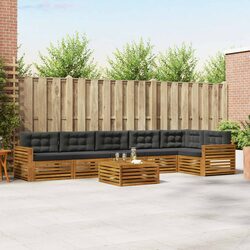 Warm and Inviting 7-Piece Acacia Sofa Set for Outdoors