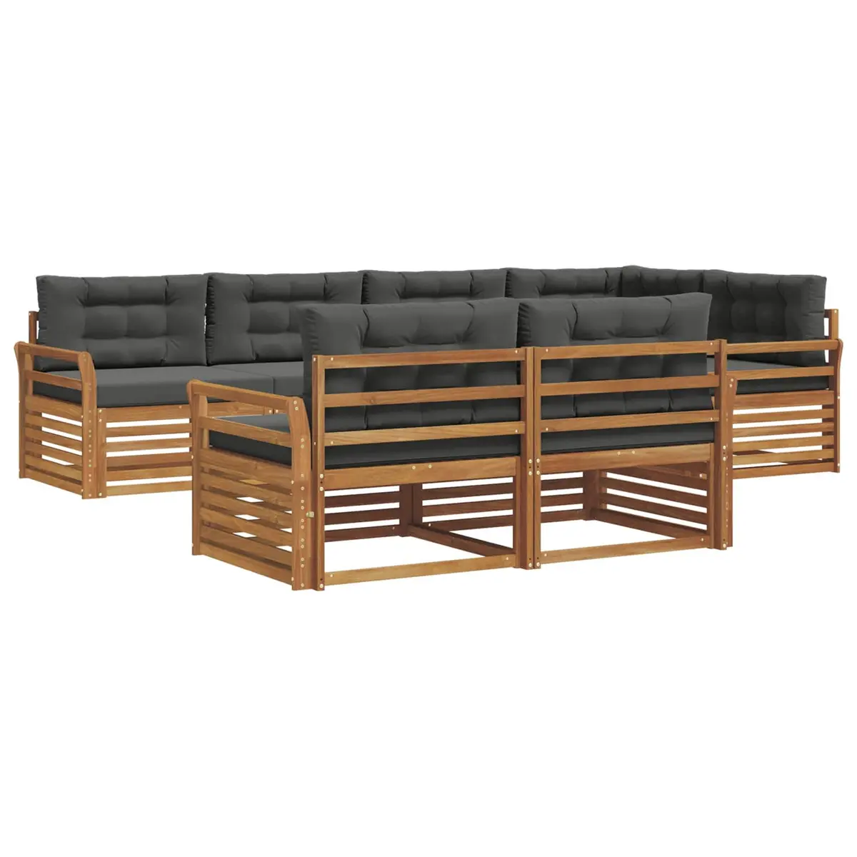 Outdoor Sofa Set 7 pcs Garden Furniture Modular Lounge Terrace Brown Acacia Wood