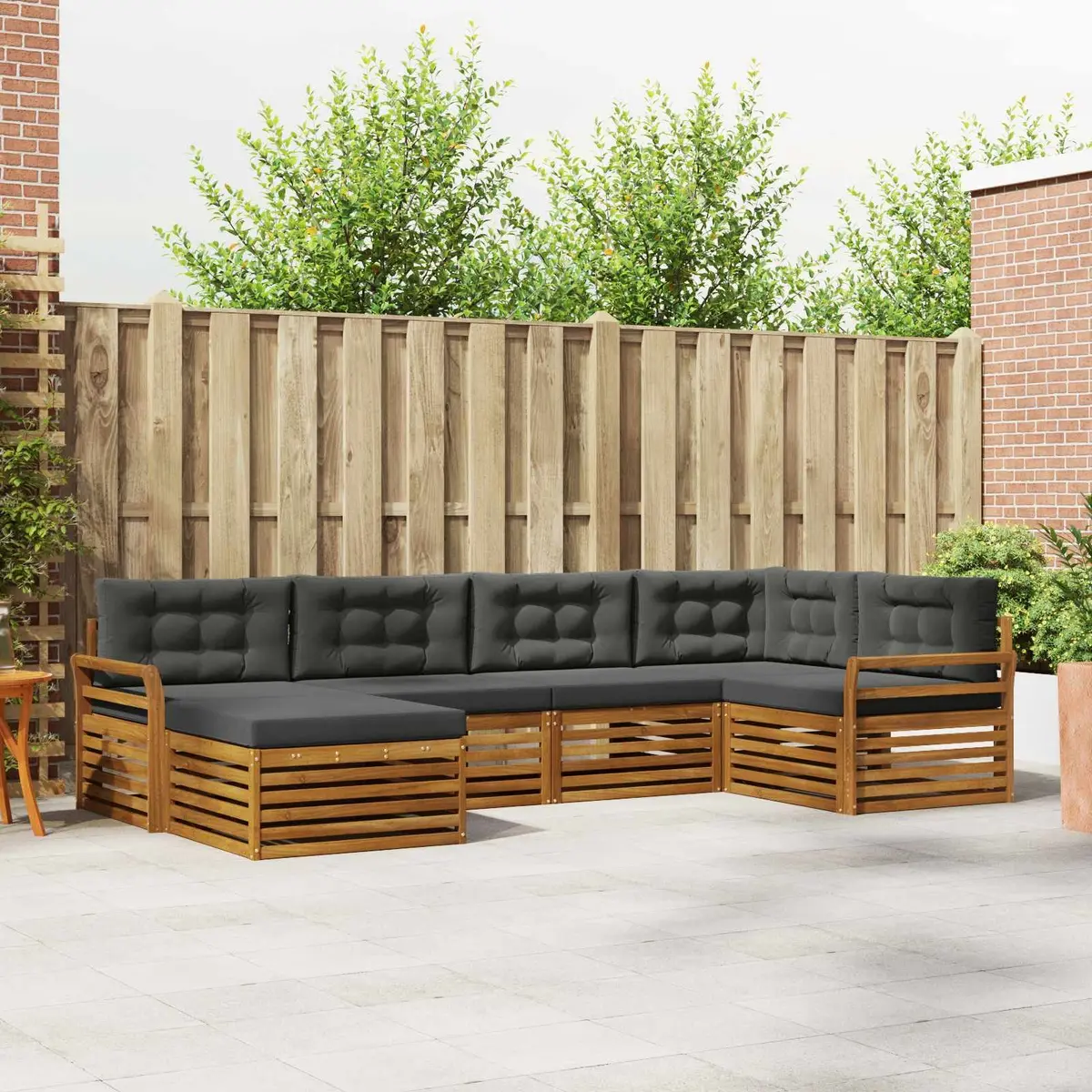 Outdoor Sofa Set 6 Pieces Garden Furniture Patio Lounge Seating Natural Anthracite