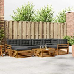 Comfortable 7-Piece Brown Outdoor Sofa Set