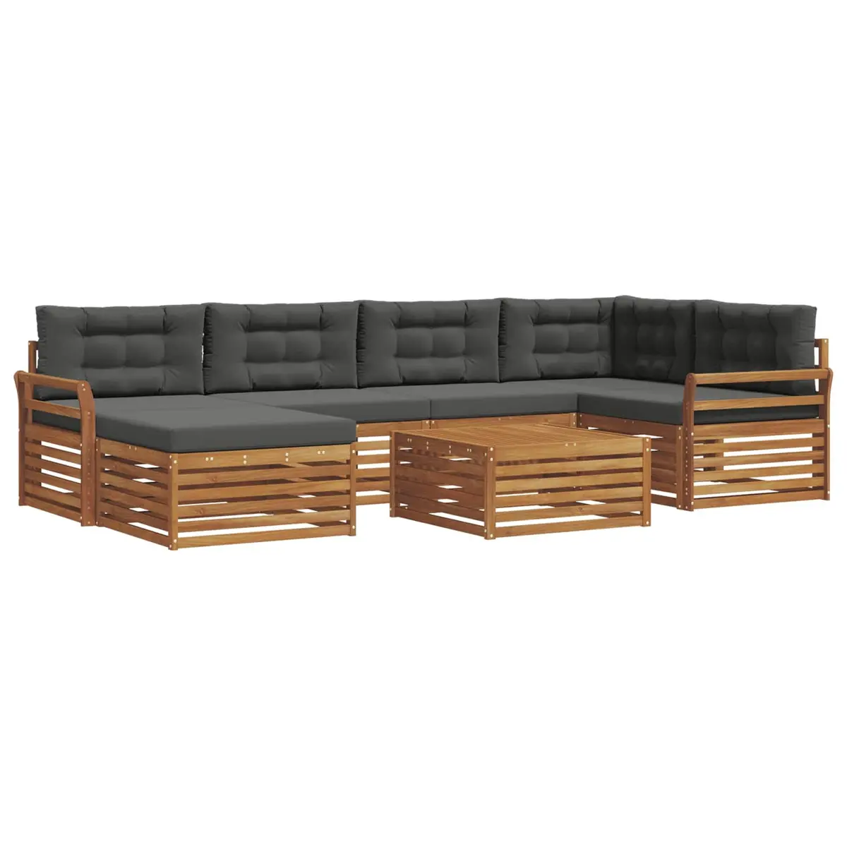 Outdoor Sofa Set 7 Piece Lounge Furniture Garden Terrace Patio Seating Brown