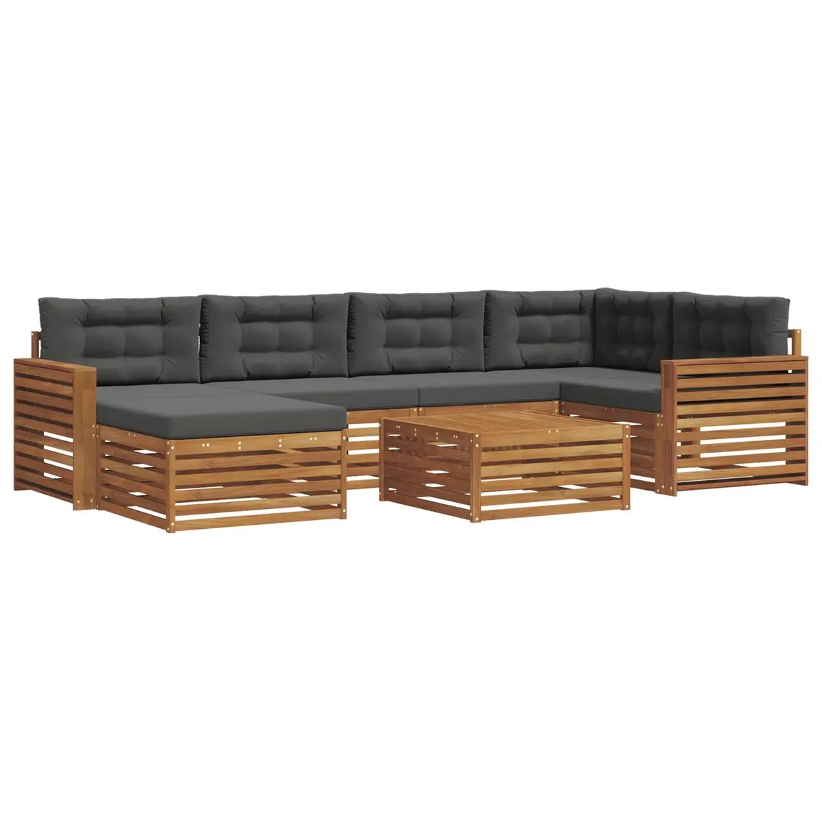 Outdoor Sofa Set 7 Piece Acacia Wood Garden Furniture with Cushions Lounge