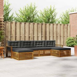 Outdoor Sectional Sofa Set 6 Pieces Modular Garden Patio Furniture Natural