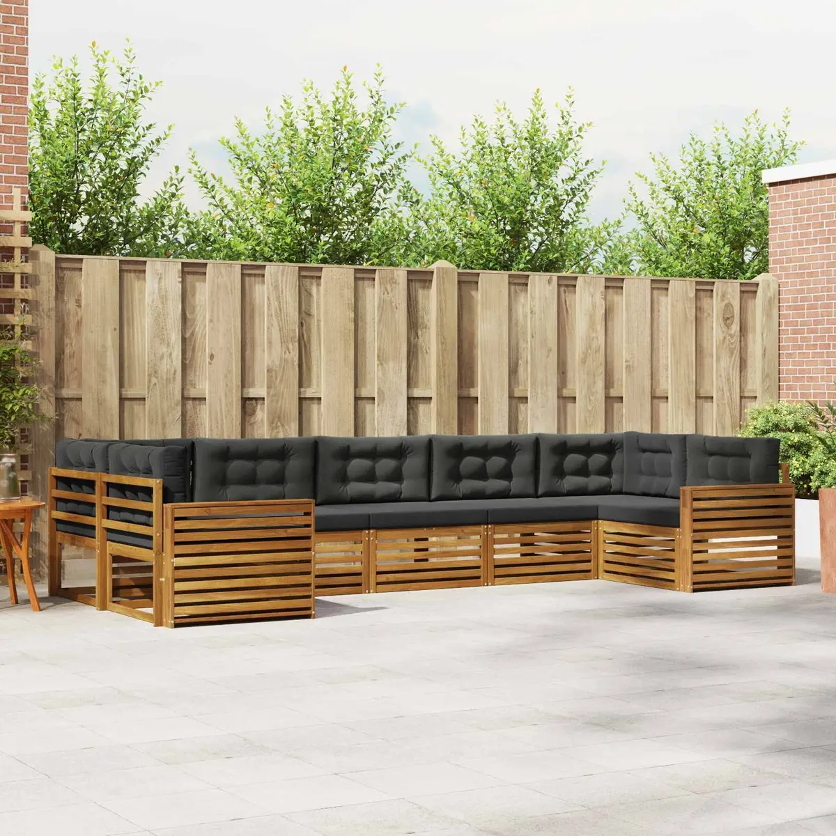 Outdoor Sectional Sofa Set Modular Garden Furniture 7 Piece Warm Brown
